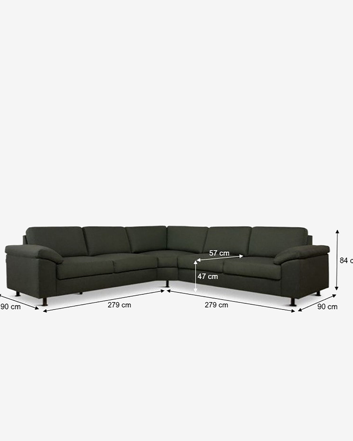 Construct 2 hjørnesofa, grøn