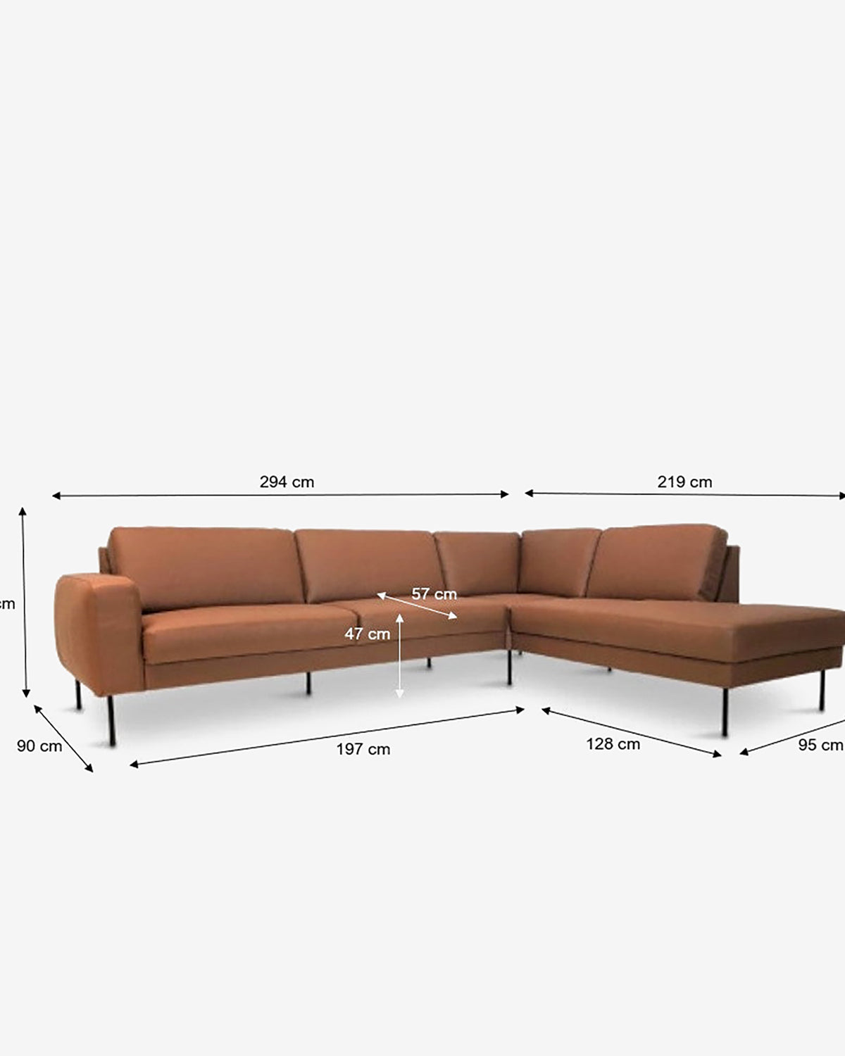 Construct 1 hjørnesofa m/open end