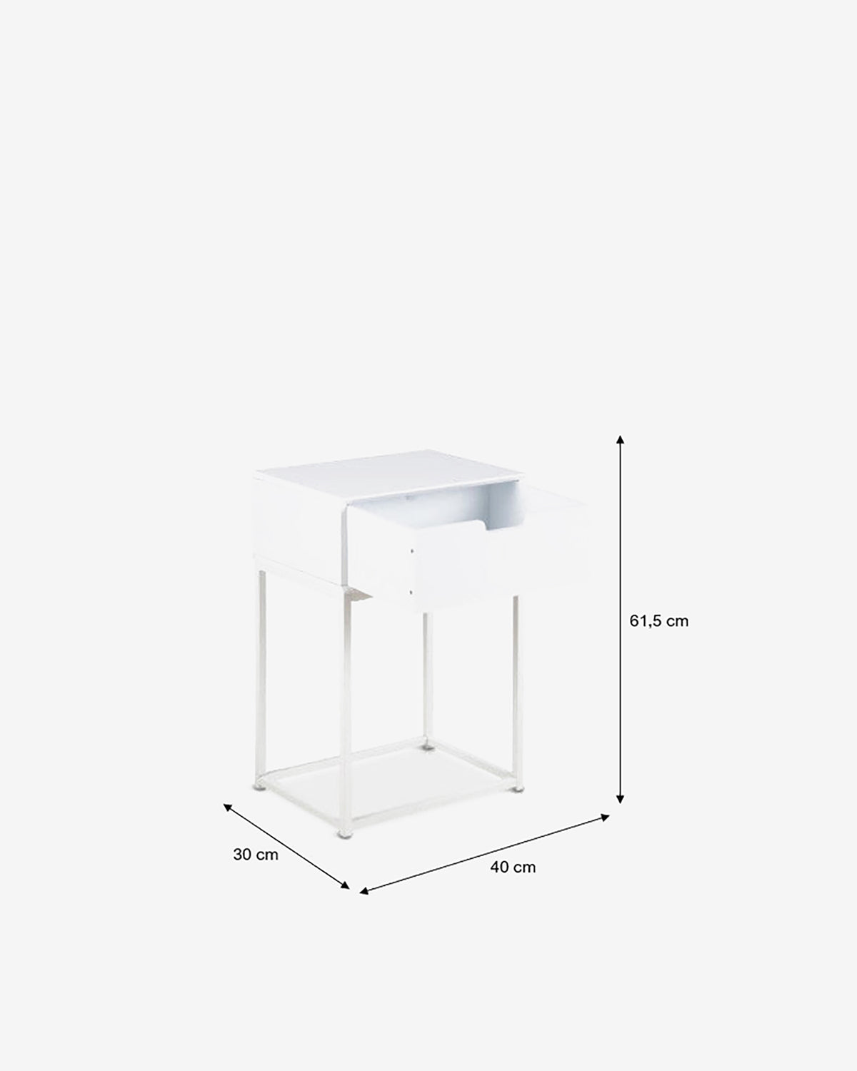 Cube natbord, hvid lak