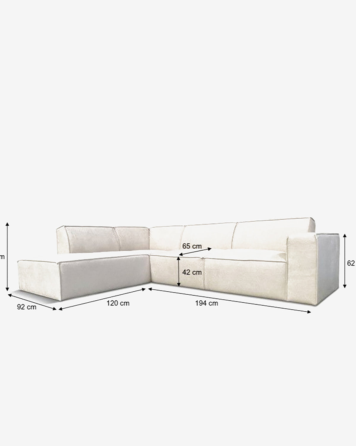 Espada hjørnesofa, lys sand