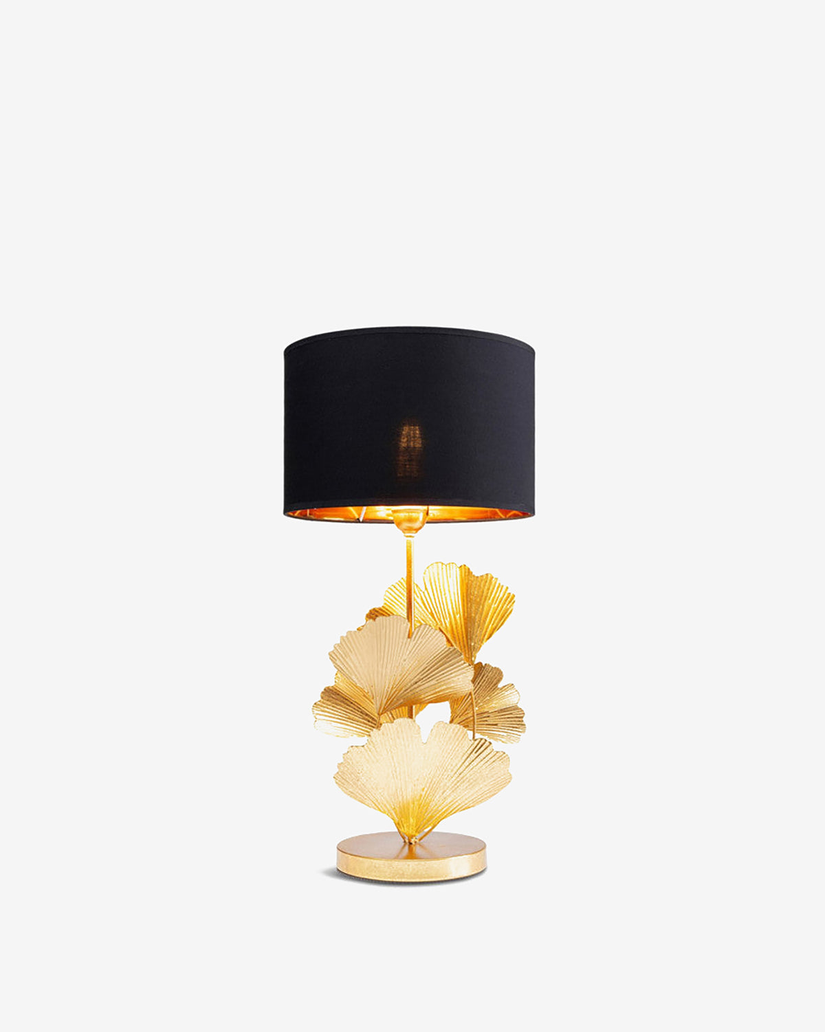 Flores bordlampe, guld/ sort skærm
