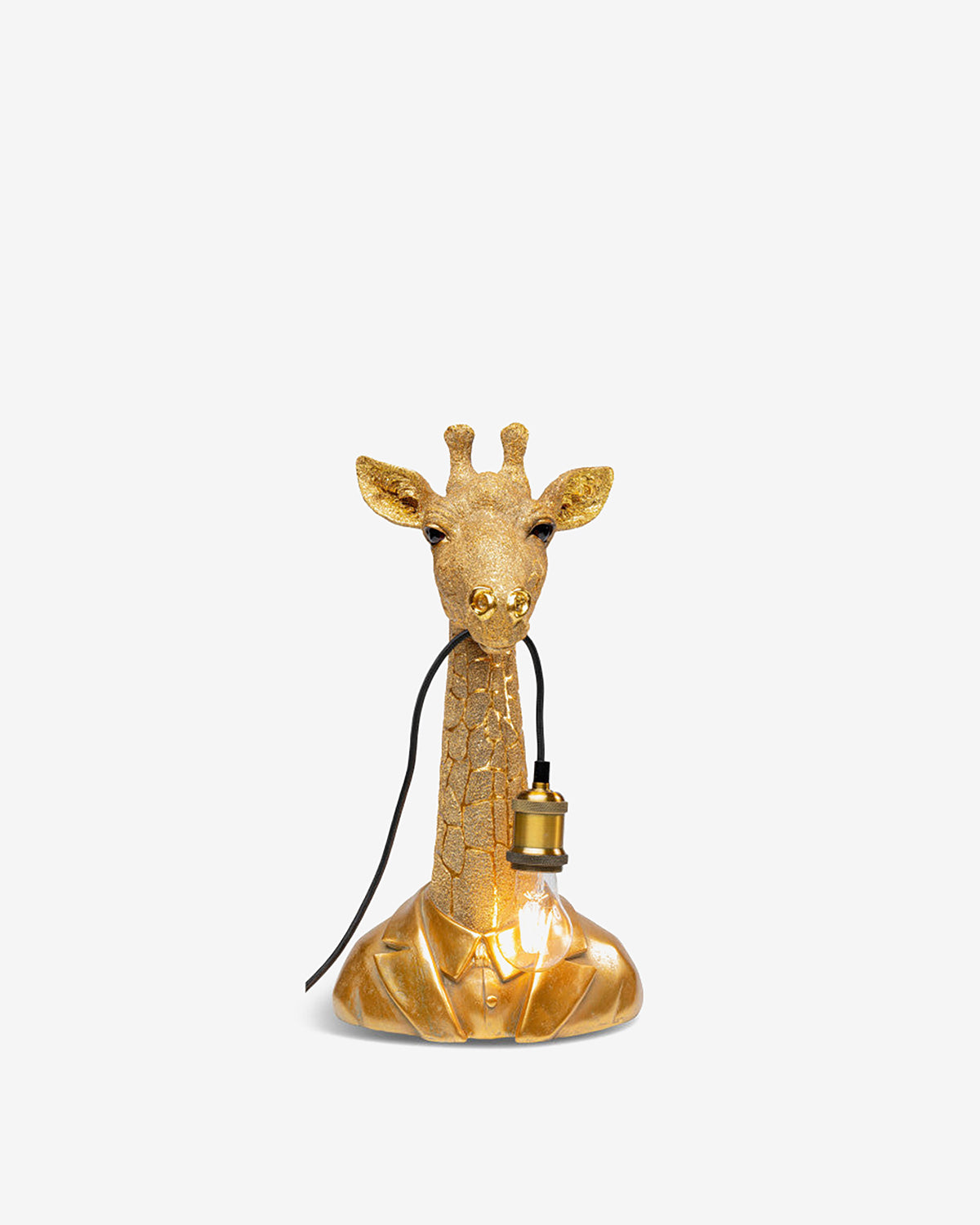 Giraf bordlampe buste, guld