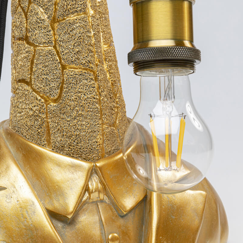 Giraf bordlampe buste, guld