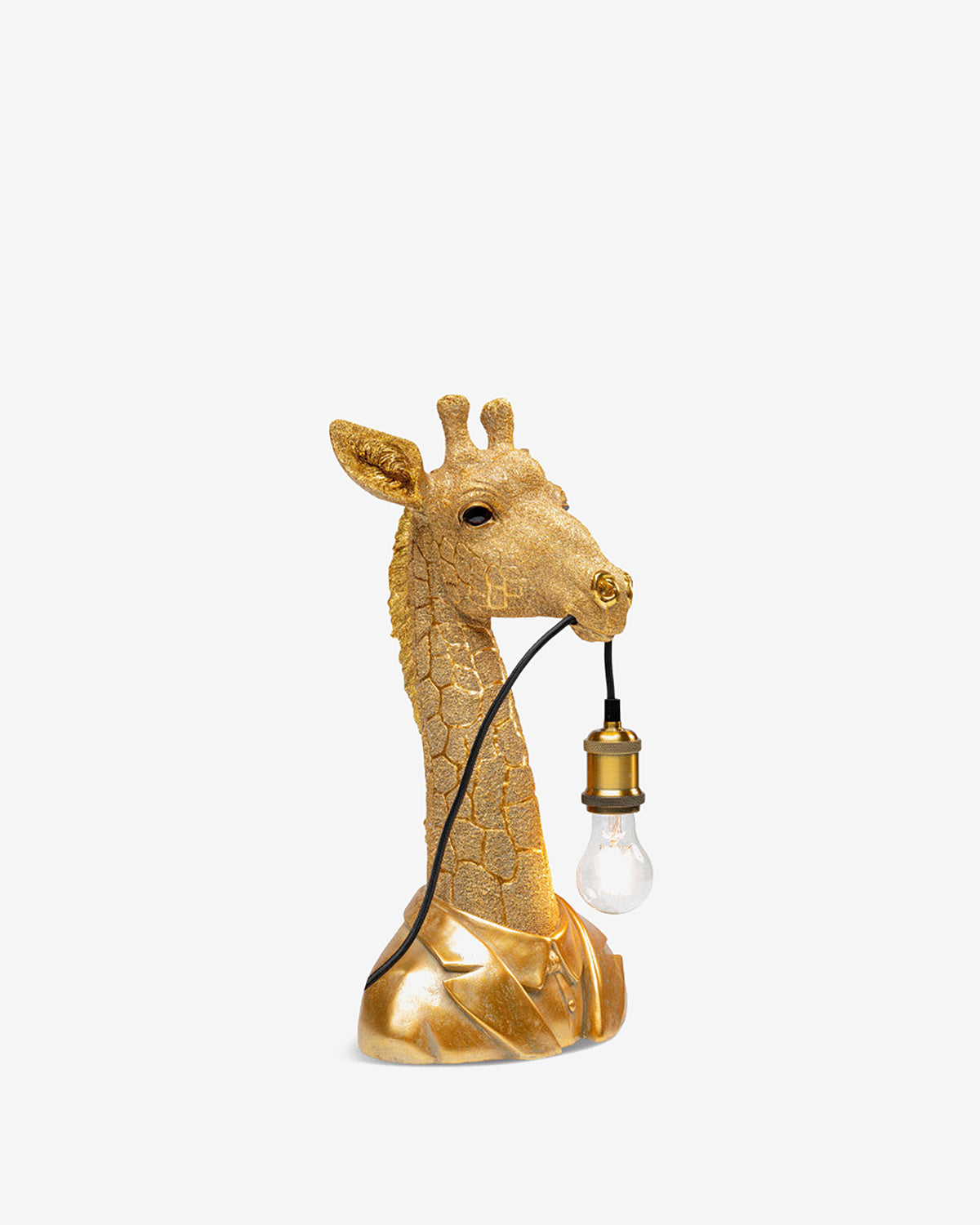 Giraf bordlampe buste, guld