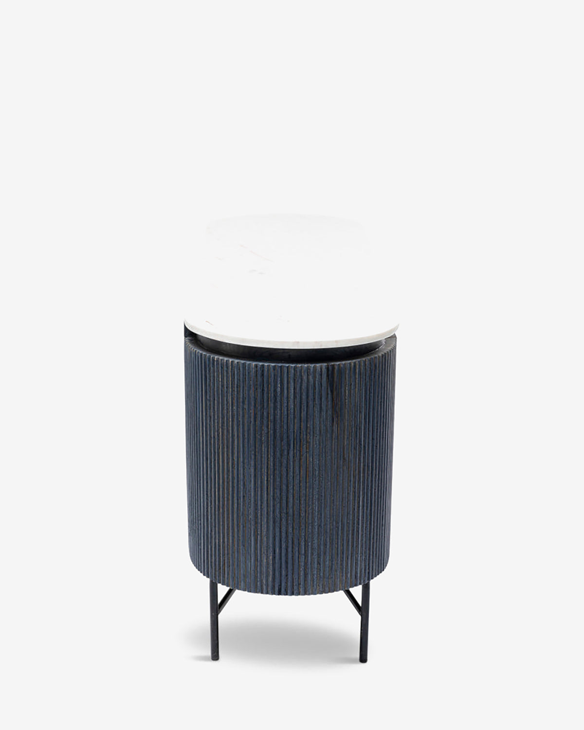 Glenn skænk, sort træ/ hvid marmor top