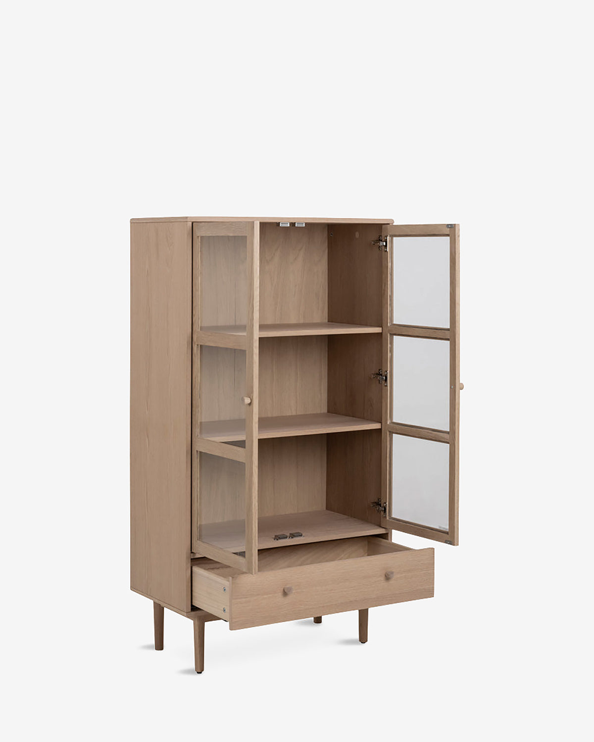 Hefe vitrine, eg hvidolieret