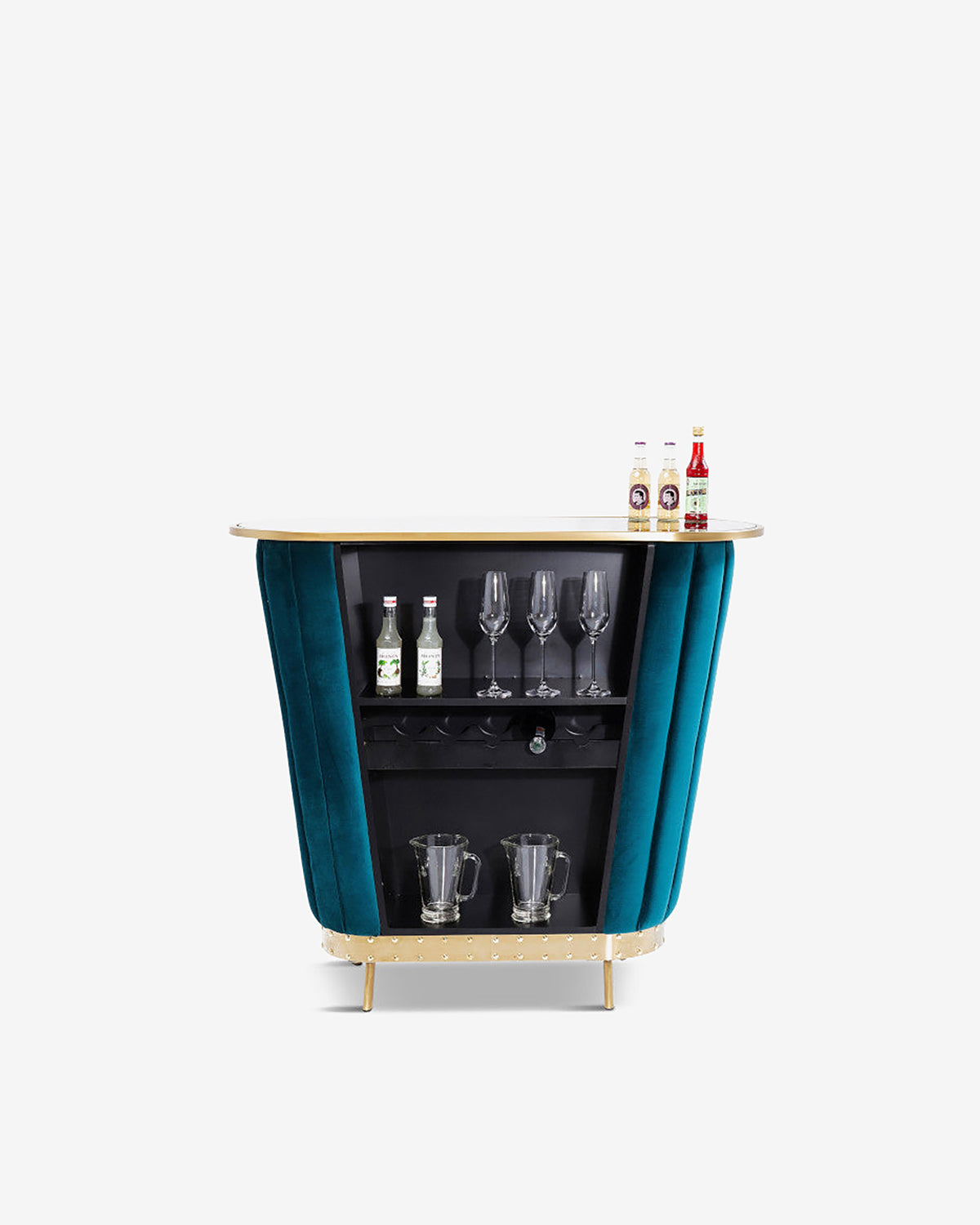 Hollywood bardisk, blå velour