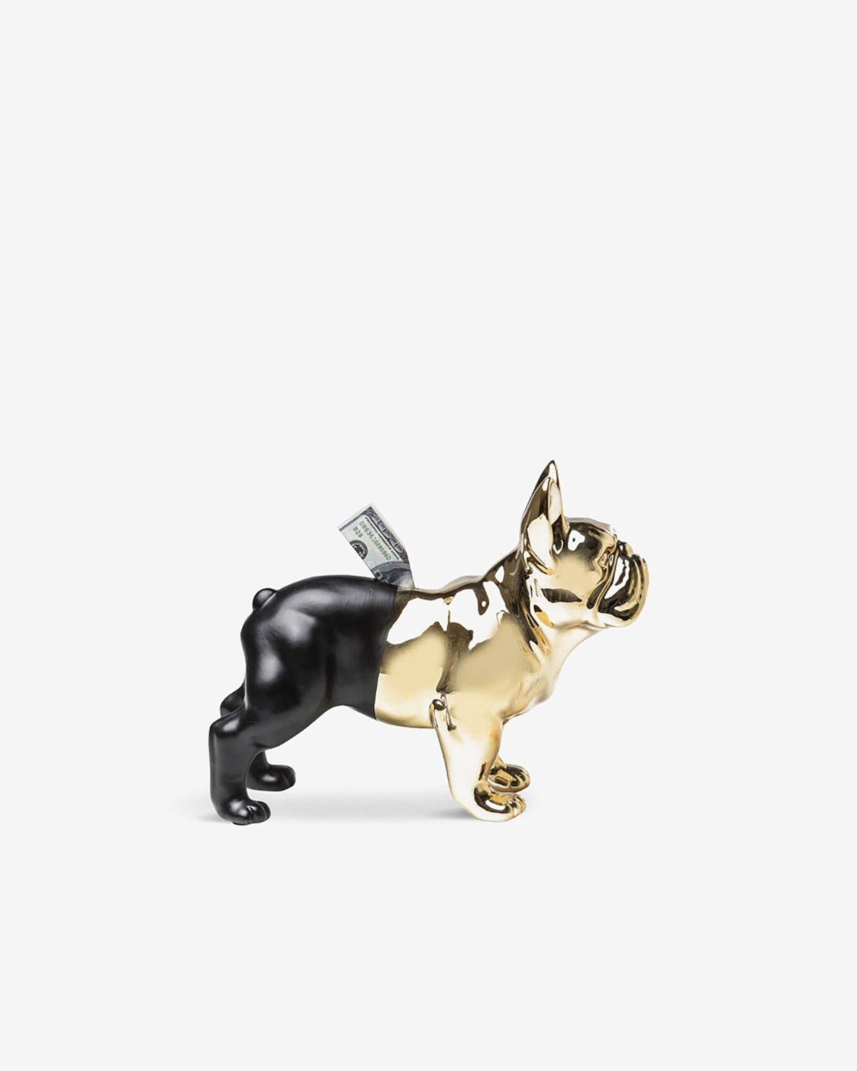 Bulldog sparegris sort/guld