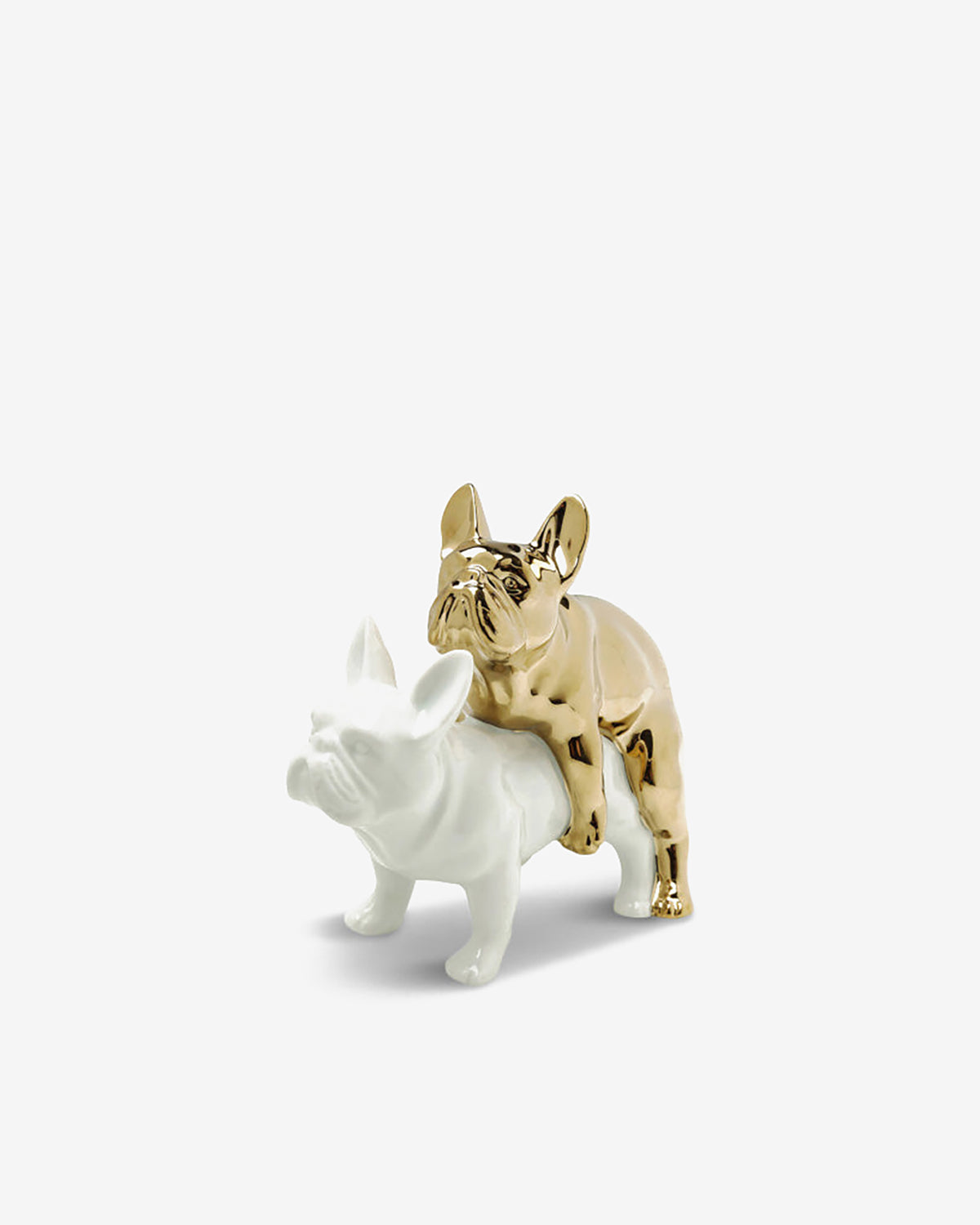 Love dogs figur, hvid/guld