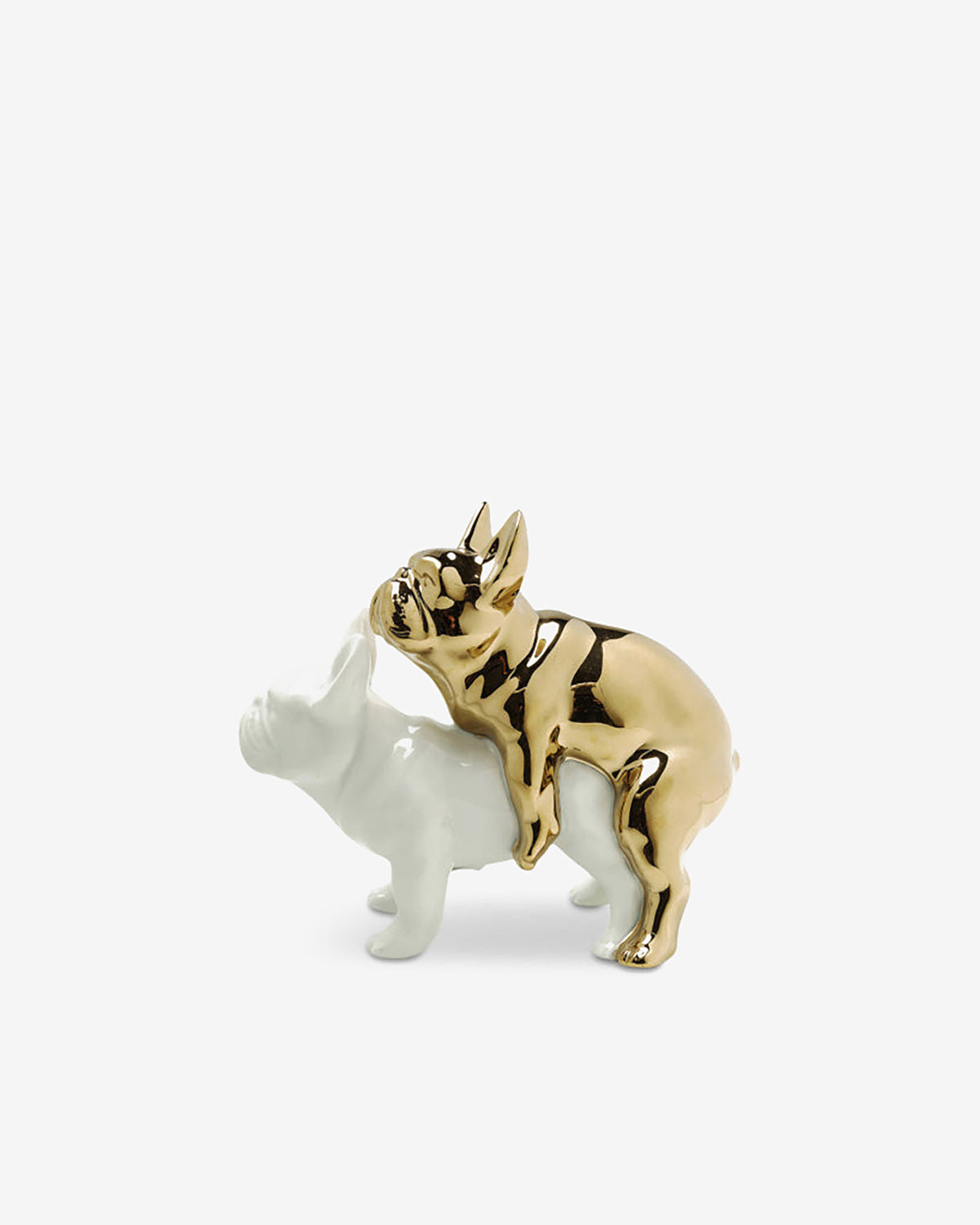 Love dogs figur, hvid/guld