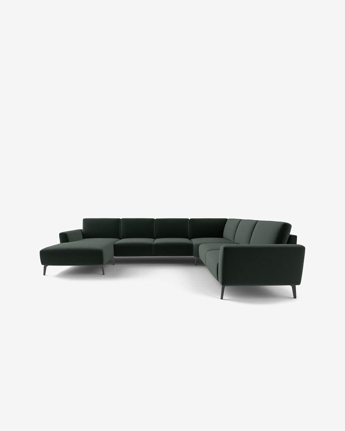 Modu hjørnesofa, mørkegrøn velour