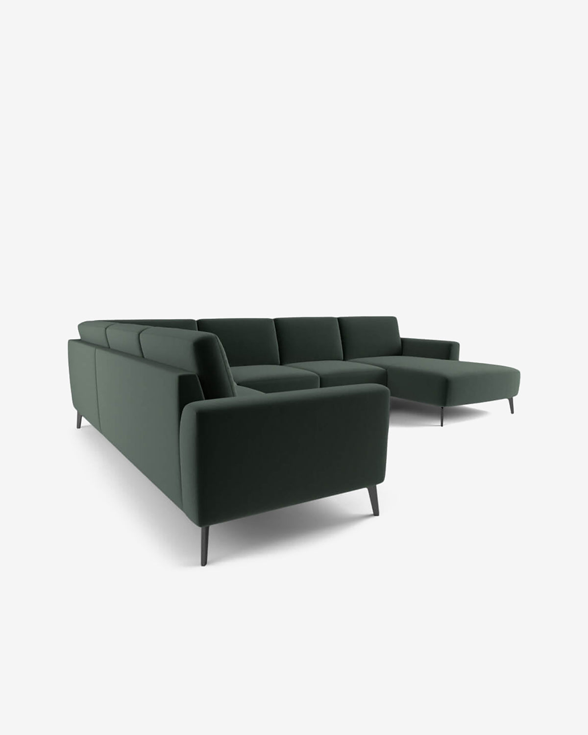 Modu hjørnesofa, mørkegrøn velour
