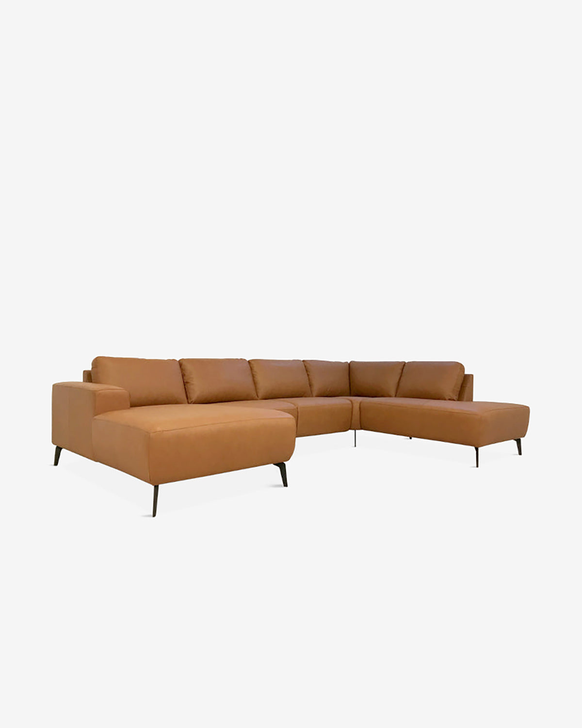 Modu byggesofa, lys cognac læder