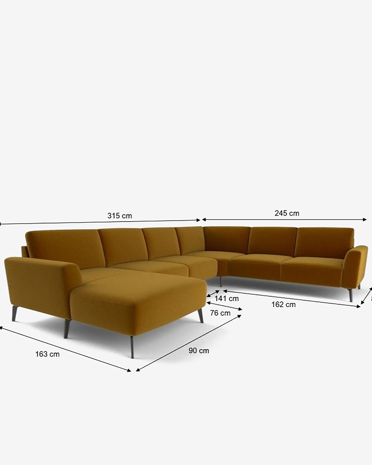 Modu hjørnesofa, gold velour