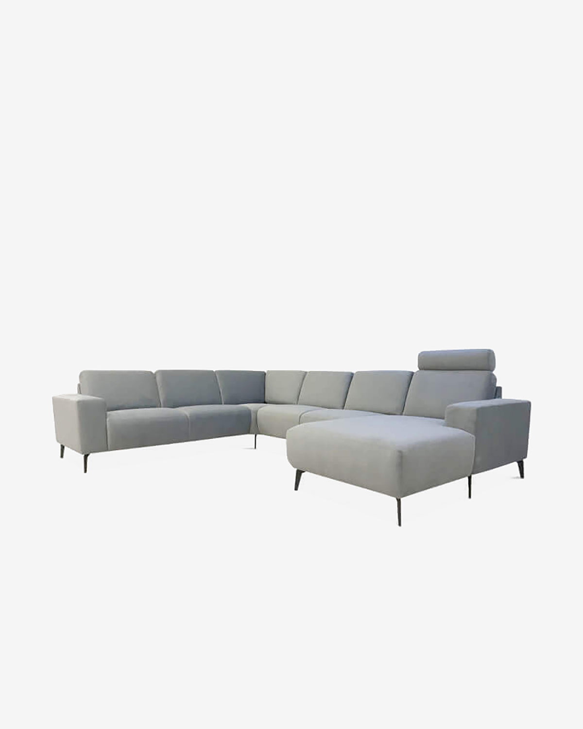 Modu byggesofa m. chaiselong, lys grå