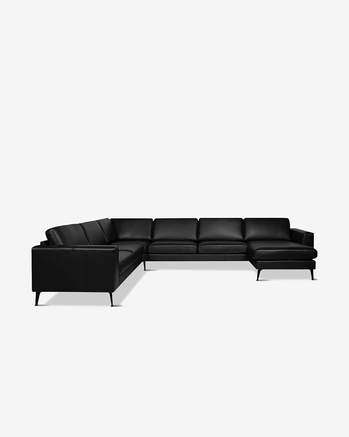 Nova hjørnesofa m/chaiselong, sort læder