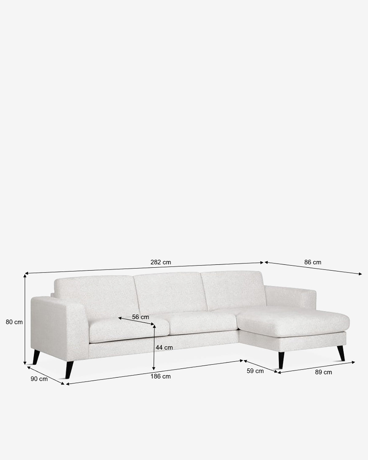 Nova Modular Sofa m/chaiselong, Cream