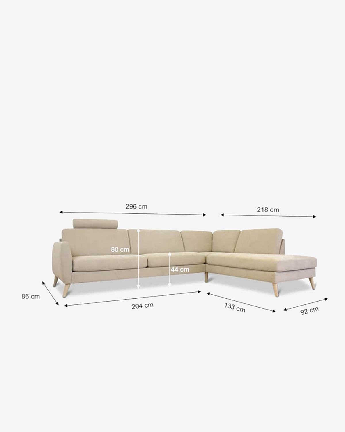 Nova modular, hjørnesofa m/open end