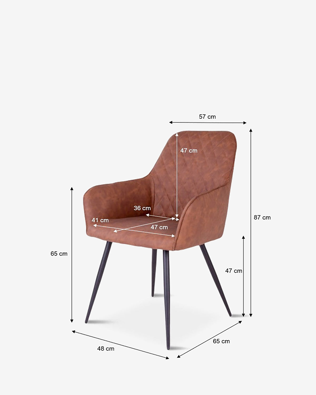 Olly spisebordsstol, cognac