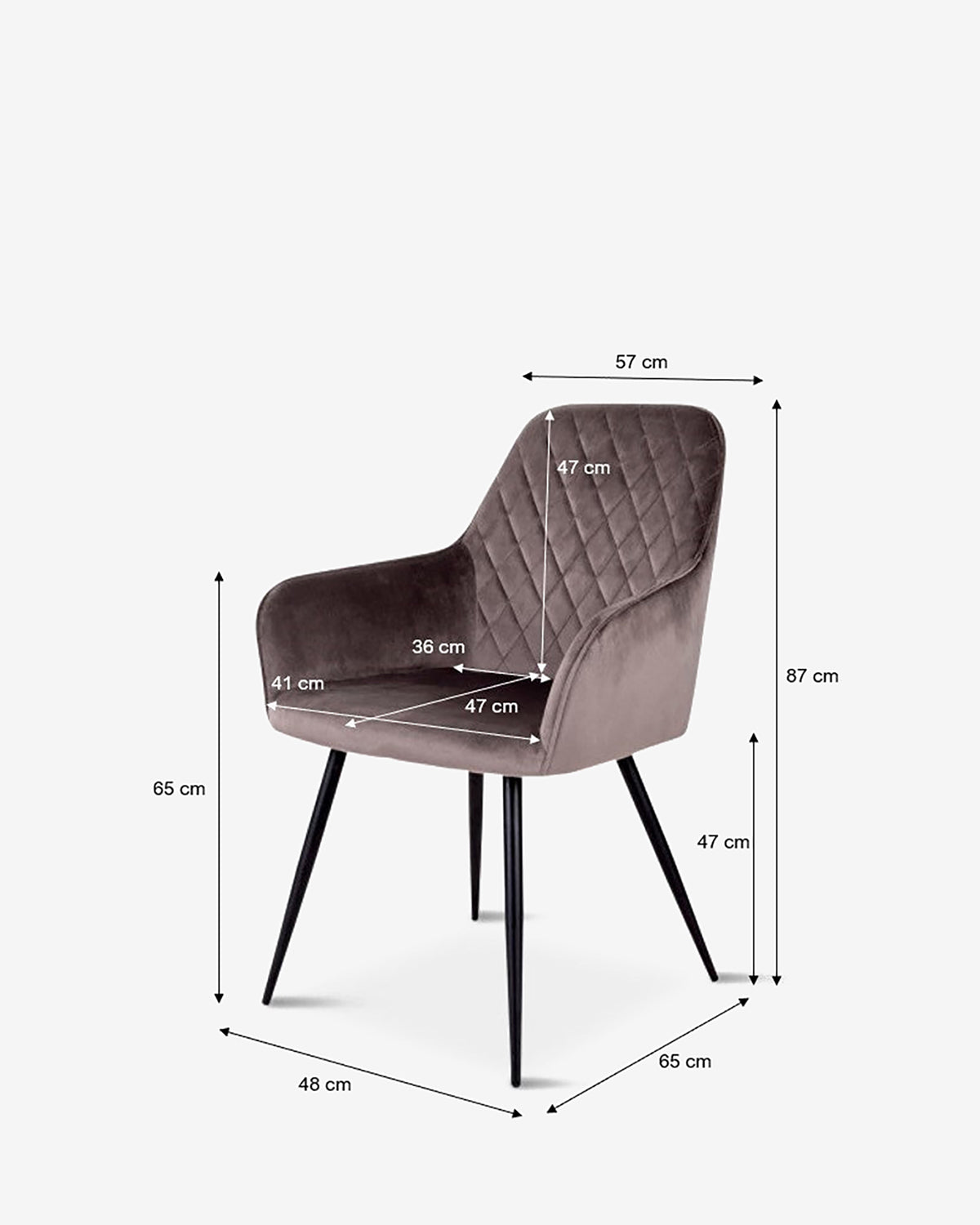Olly spisebordsstol, gråbrun velour