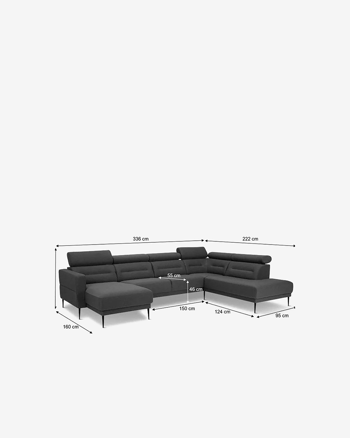 Vizion hjørnesofa m/open end